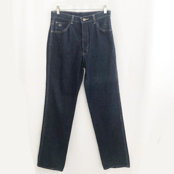 Vintage Valentino 90s Denim Jeans High Rise Straight Leg 27 x 31.5 - Picture 1 of 10